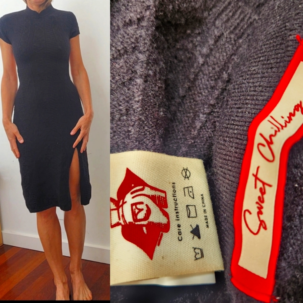 Sweet chilling ssense summertime knitted cable knit backless dress s m